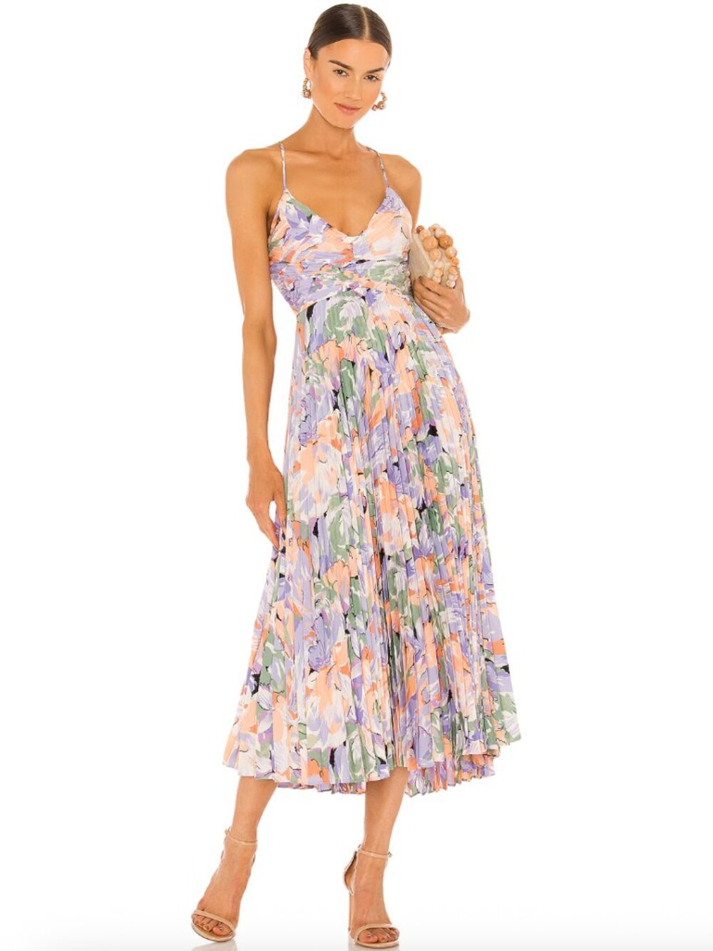 ASTR the Label Blythe Dress, Coral Multi